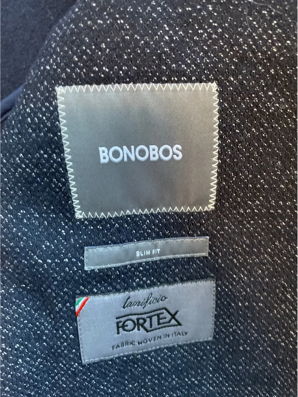 Bonobos Slim Fit Sport Coat 40R Navy Italian Wool Cashmere Blend Blazer Italian